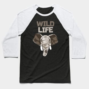 Wild Life Cute Elephant Baseball T-Shirt